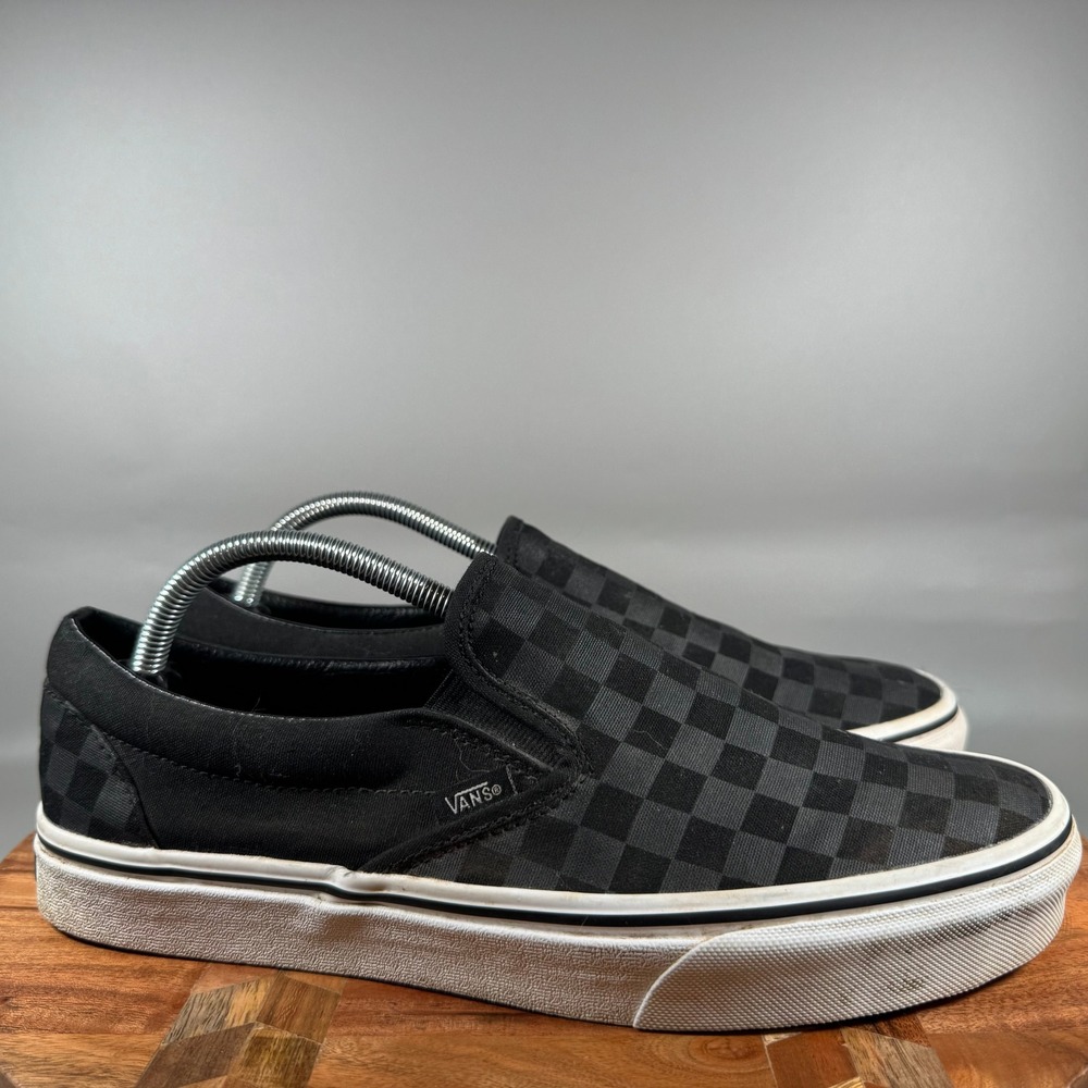 Vans Classic Slip-On Black Checkerboard Mens 10.5 Sneakers 500714